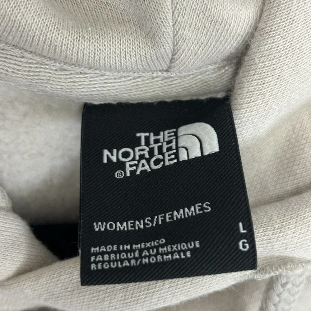 The North Face Women's Beige Hoodie Sweatshirt Logo Size Large